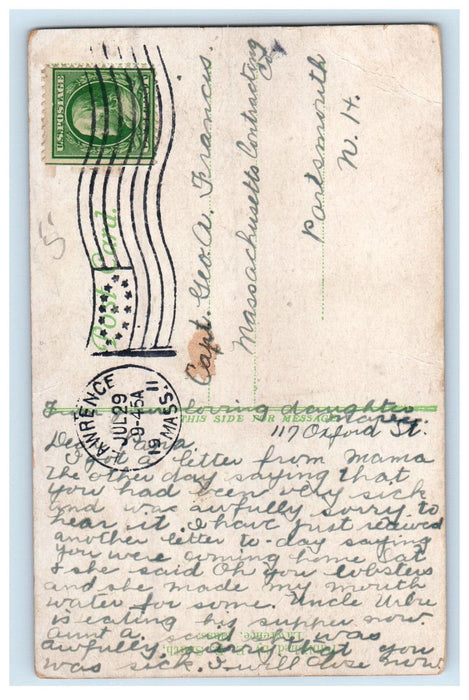 1911 Nevin's Memorial Home Methuen Massachusetts MA Posted Antique Postcard