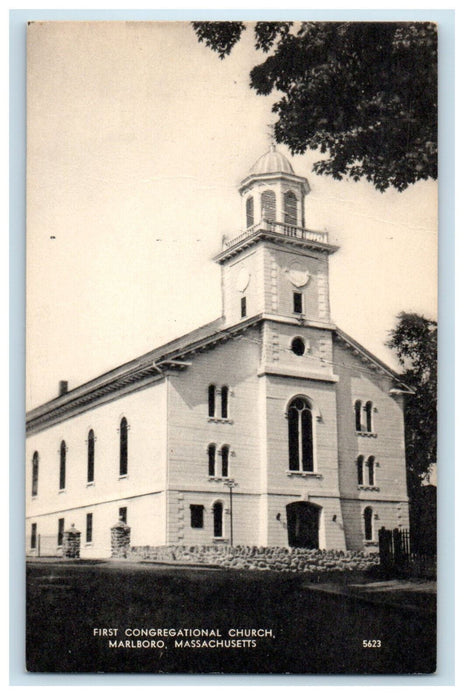 c1910 First Congregational Church Marlboro Massachusetts MA Unposted Postcard