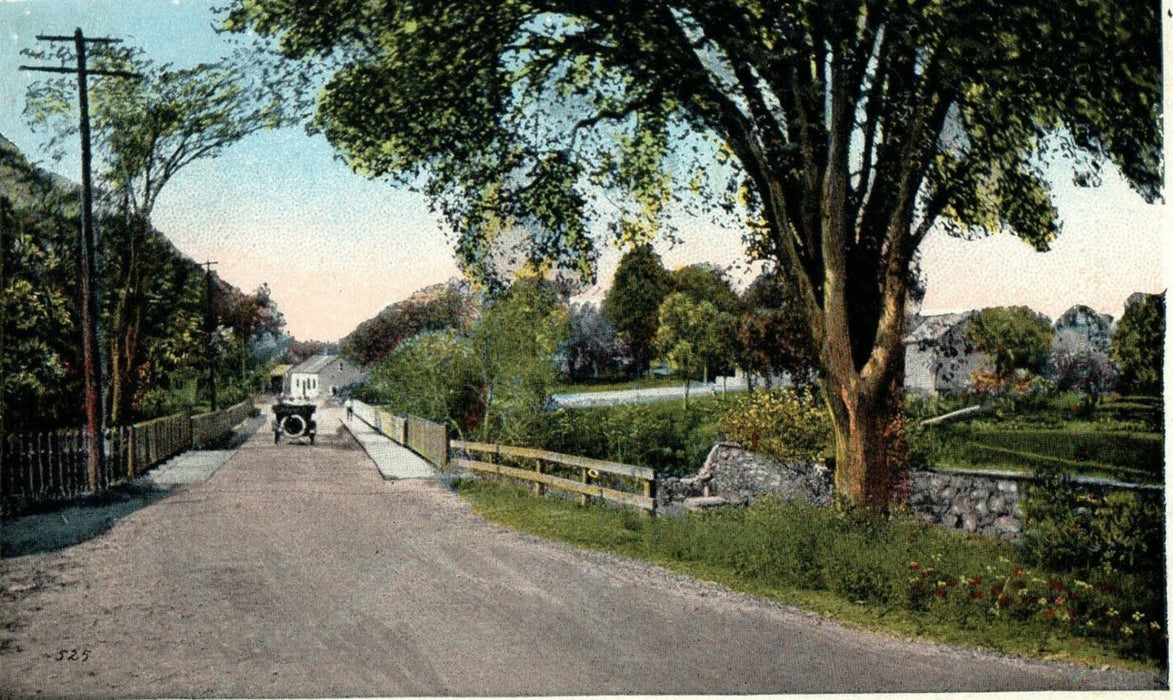 1907 Antique Car Moving, Greetings from Lee, Massachusetts MA Postcard