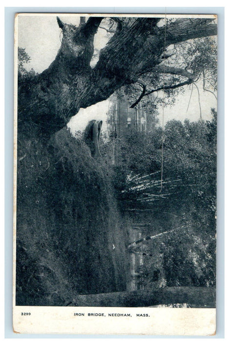 c1905 Iron Bridge, Needham, Massachusetts MA Unposted Vintage Postcard