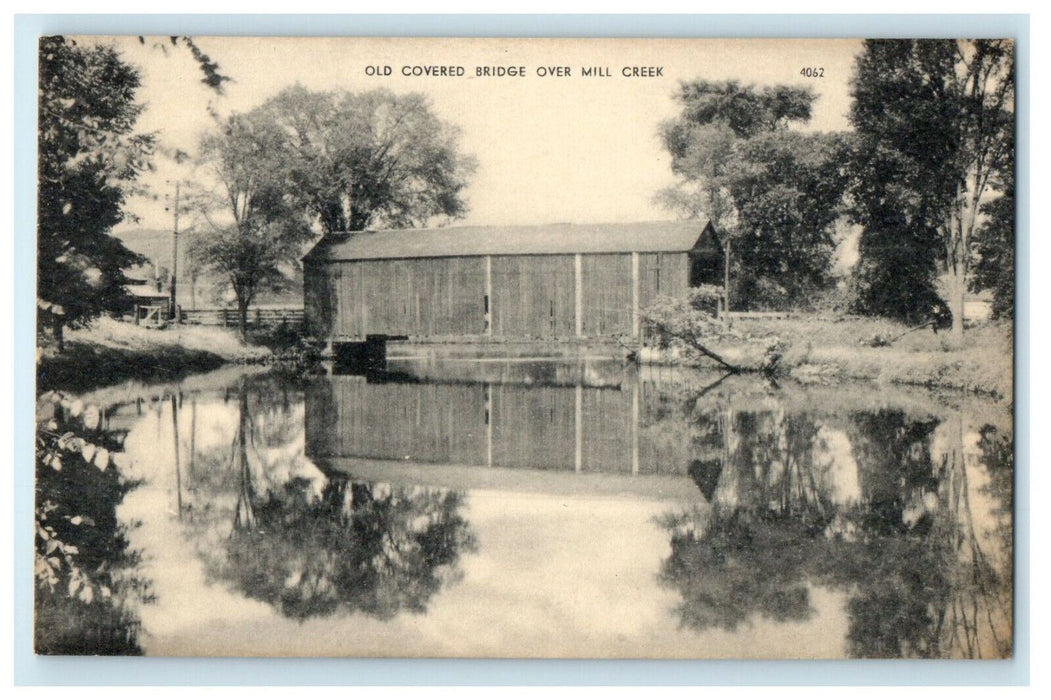 1926 Old Covered Bridge Over Mill Creek, Rutland Vermont VT Unposted Postcard