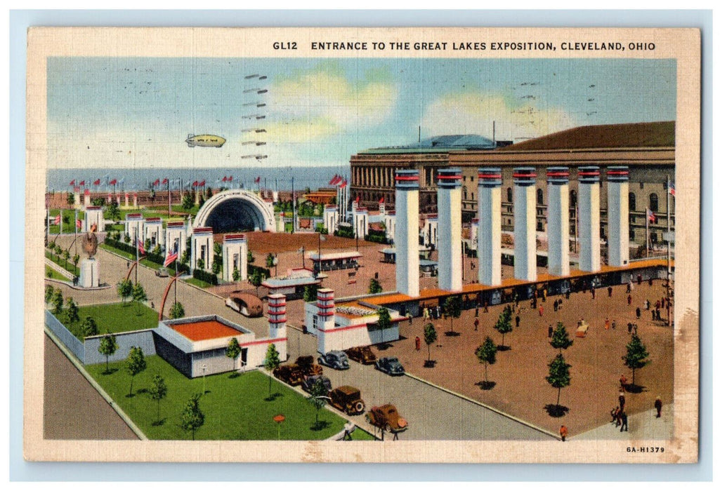 1936 Entrance to the Great Lakes Exposition Cleveland Ohio OH Postcard