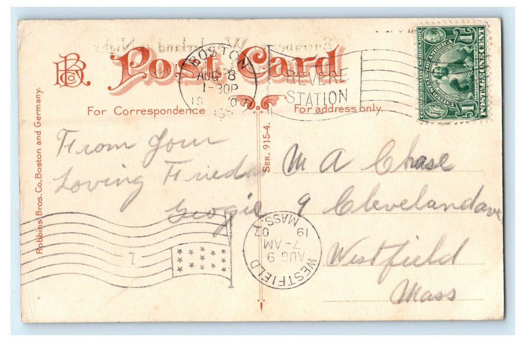 1907 Moonlight in Wonderland Revere Station Boston, Massachusetts MA Postcard