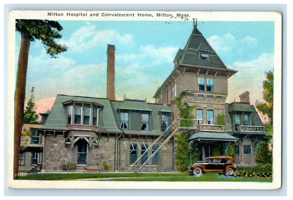 c1930s Milton Hospital and Convalescent Home Milton Massachusetts MA Postcard