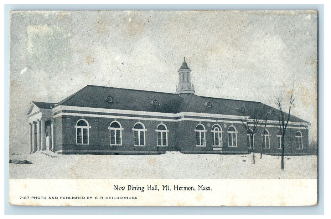 c1910 New Dining Hall, Mount Hermon Massachusetts MA Posted Postcard