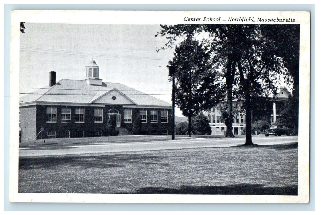 c1940s Center School, Northfield Massachusetts MA Unposted Postcard