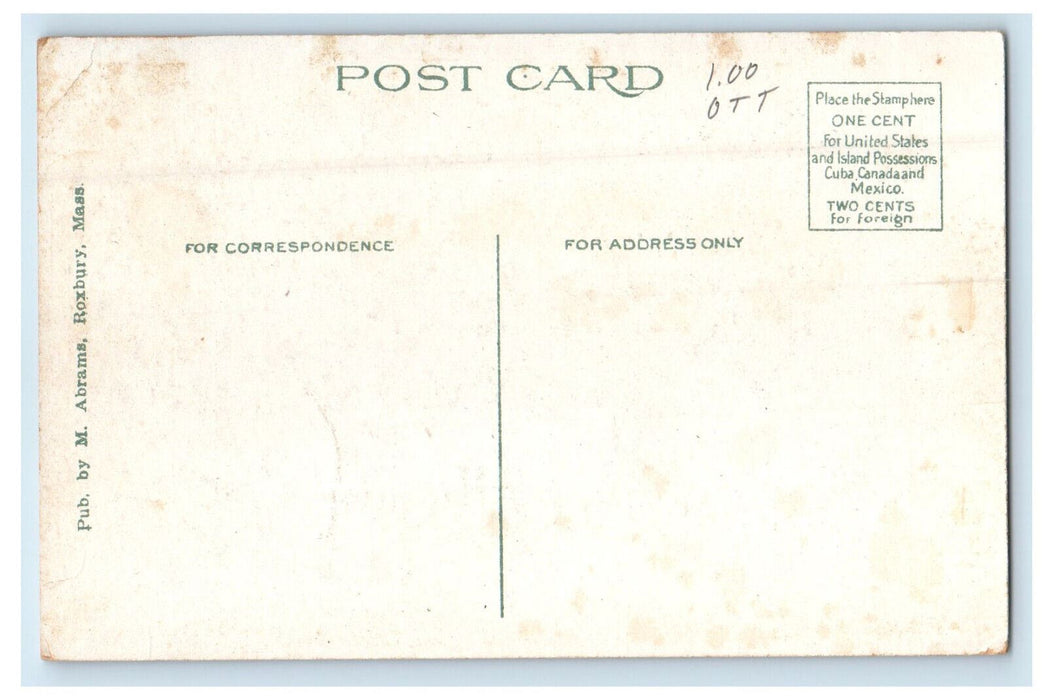 c1930s Autos at Free Parking Station, Nantasket Beach Massachusetts MA Postcard