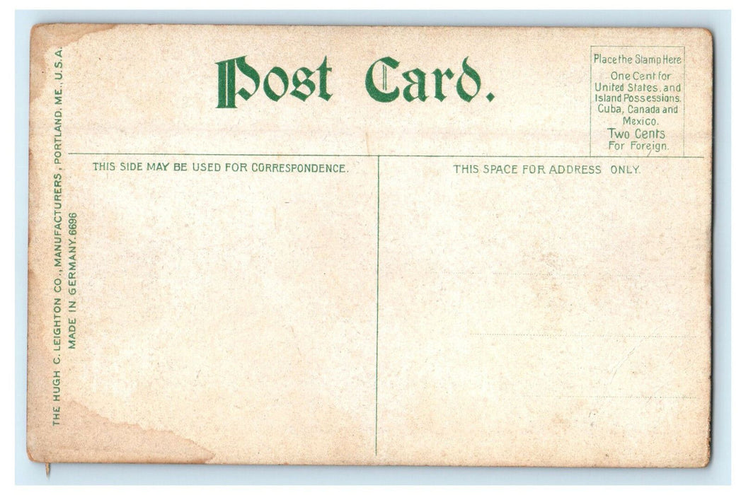 c1910 Two People Deer Hunting with a Canoe Unposted Antique Postcard