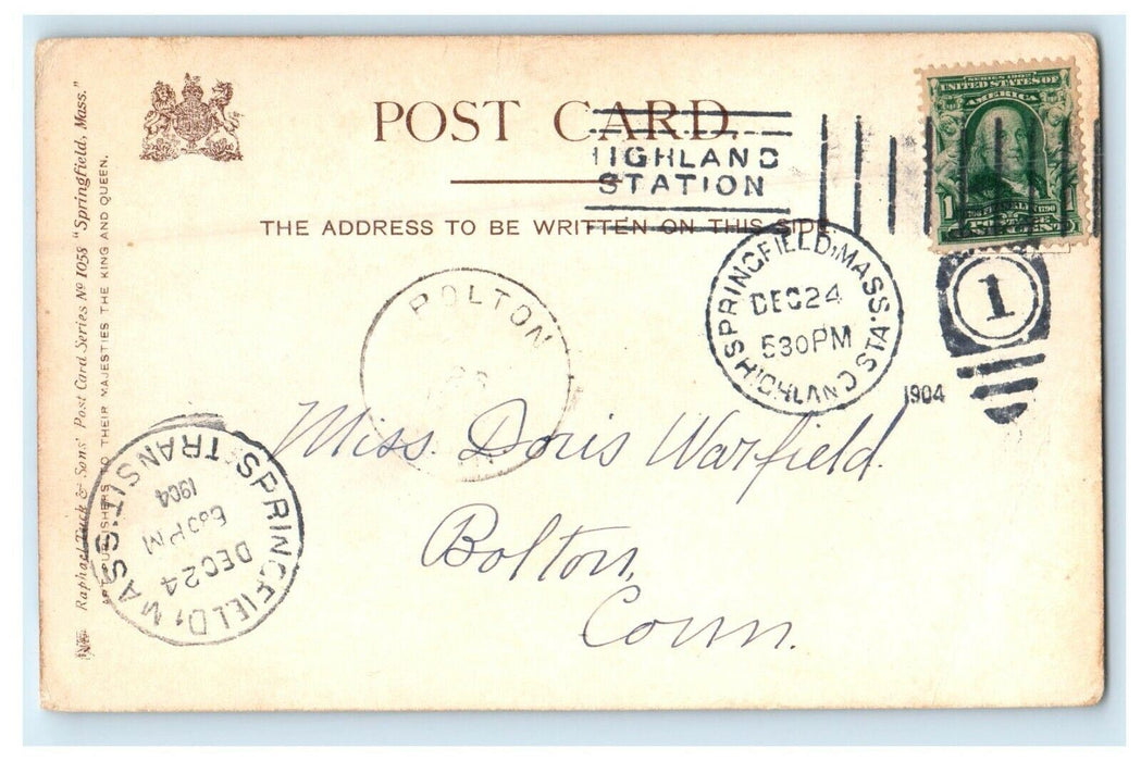 1904 Merrick Park Springfield Massachusetts MA Antique Tuck's Postcard