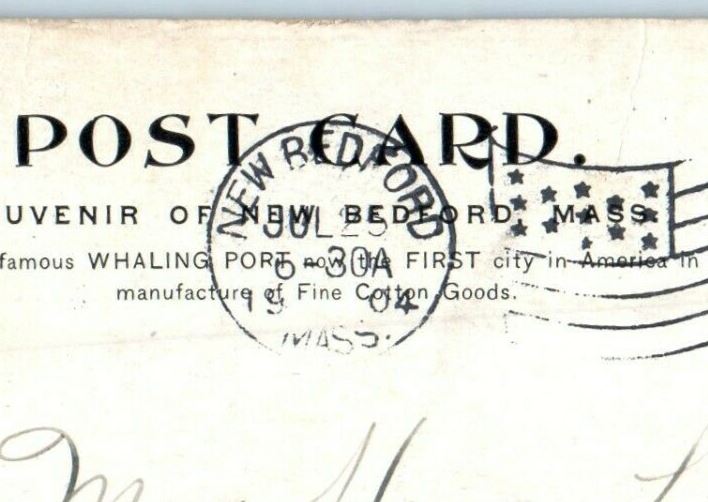 1904 Looking East From Merchants Bank Building New Bedford MA Antique Postcard