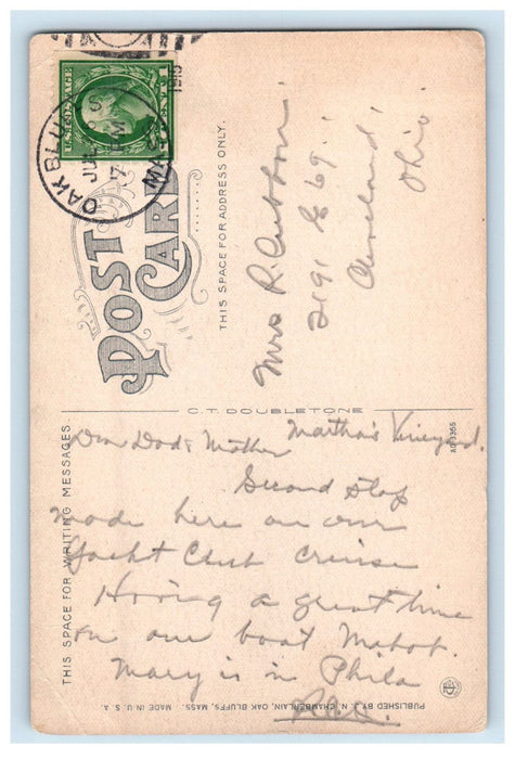 1915 Bathing Scene, Oak Bluffs Massachusetts MA Posted Antique Postcard