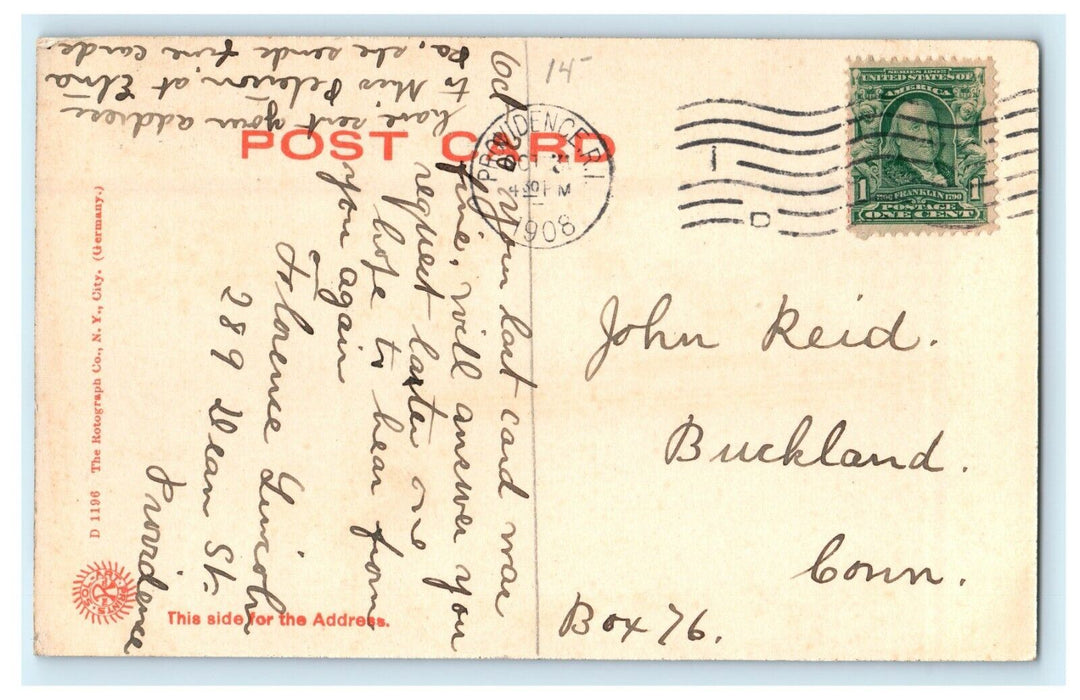 1908 Turks Head and Westminster Street, Providence Rhode Island RI Postcard