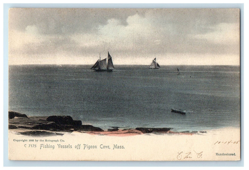 1905 Fishing Vessels of Pigeon Cove Massachusetts MA Posted Postcard