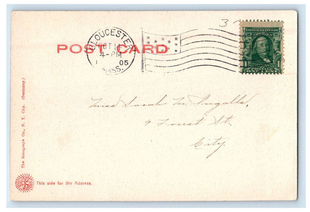 1905 Fishing Vessels of Pigeon Cove Massachusetts MA Posted Postcard