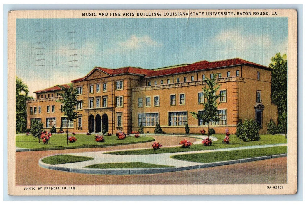 1946 Music and Fine Arts Building, State University, Baton Rouge LA Postcard