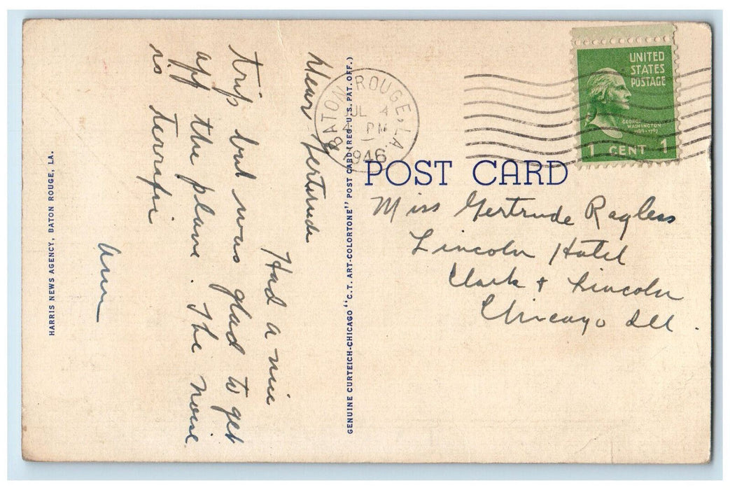 1946 Music and Fine Arts Building, State University, Baton Rouge LA Postcard