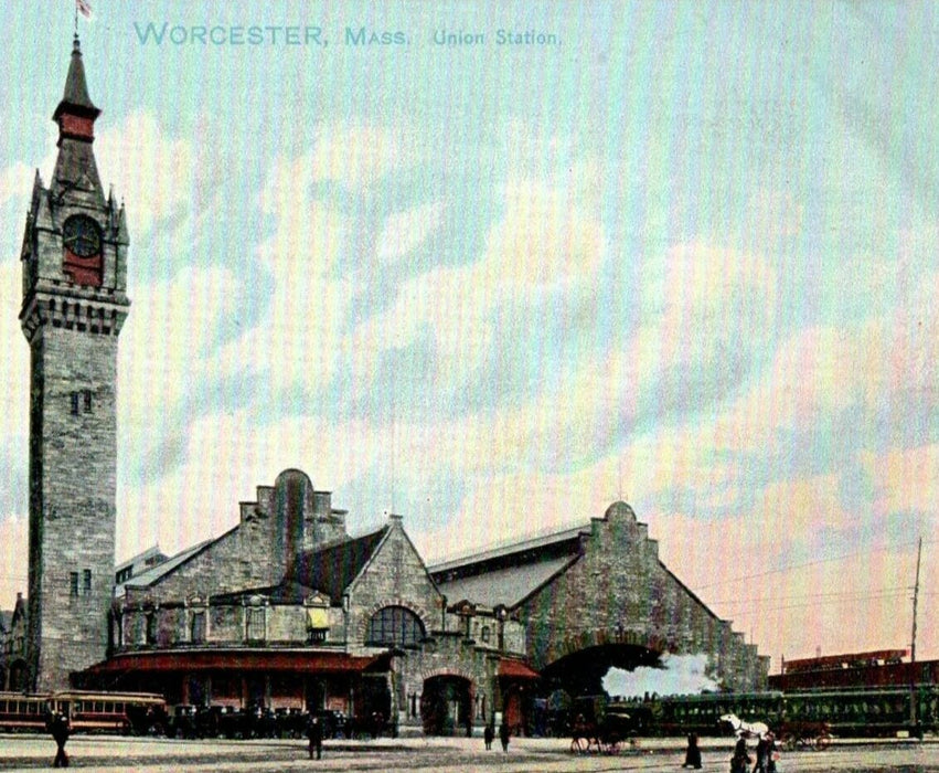 Union Nation Railway Train Station Depot Worcester Massachusetts Tuck's Postcard
