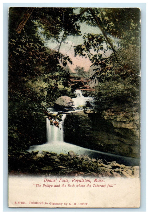 c1905 Doans Falls Where Cataract Fell Royalston Massachusetts MA Postcard