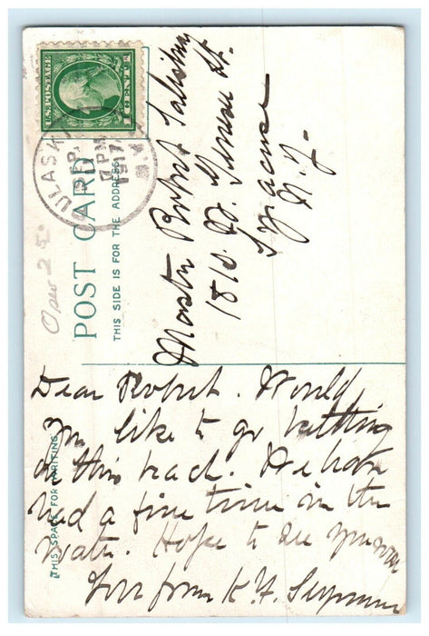 1917 Bathing Scene Selkirk Rowboat Pulaski New York NY Posted Antique Postcard