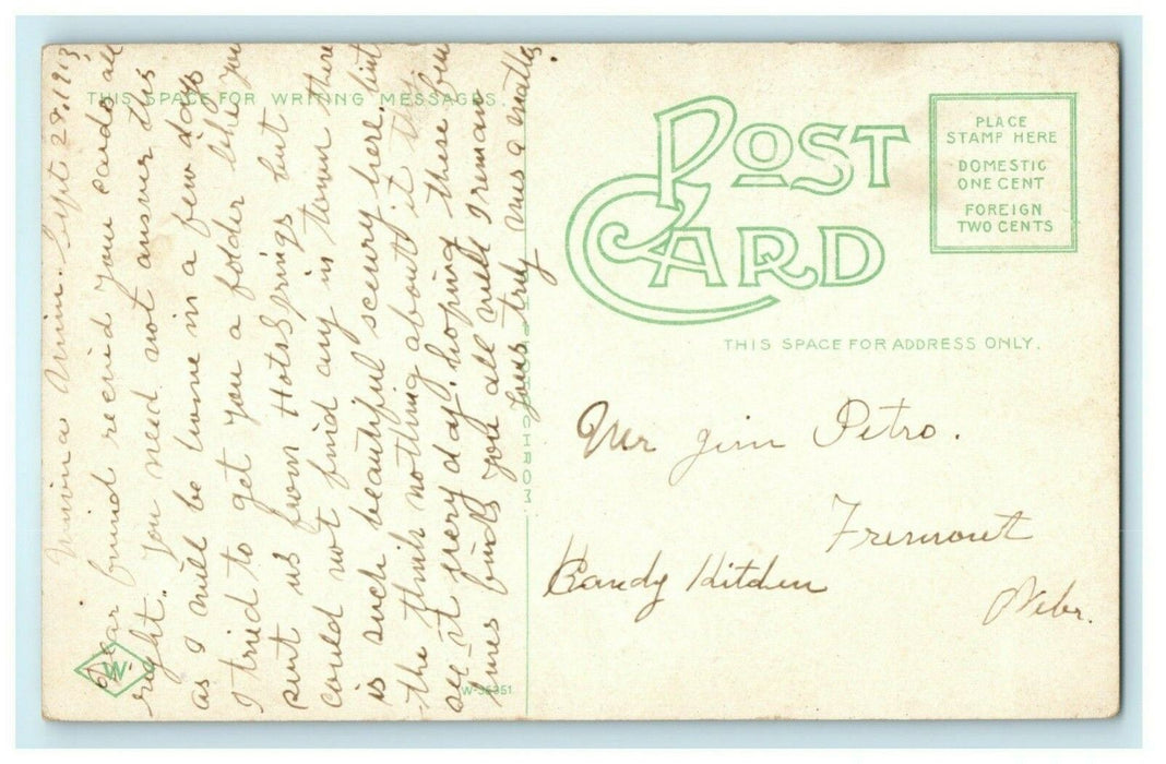 Broadway Winona Minnesota 1913 Fremont Nebraska Vintage Antique Postcard
