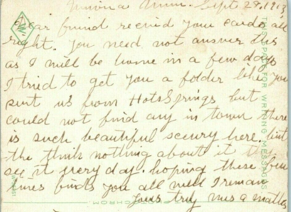 Broadway Winona Minnesota 1913 Fremont Nebraska Vintage Antique Postcard