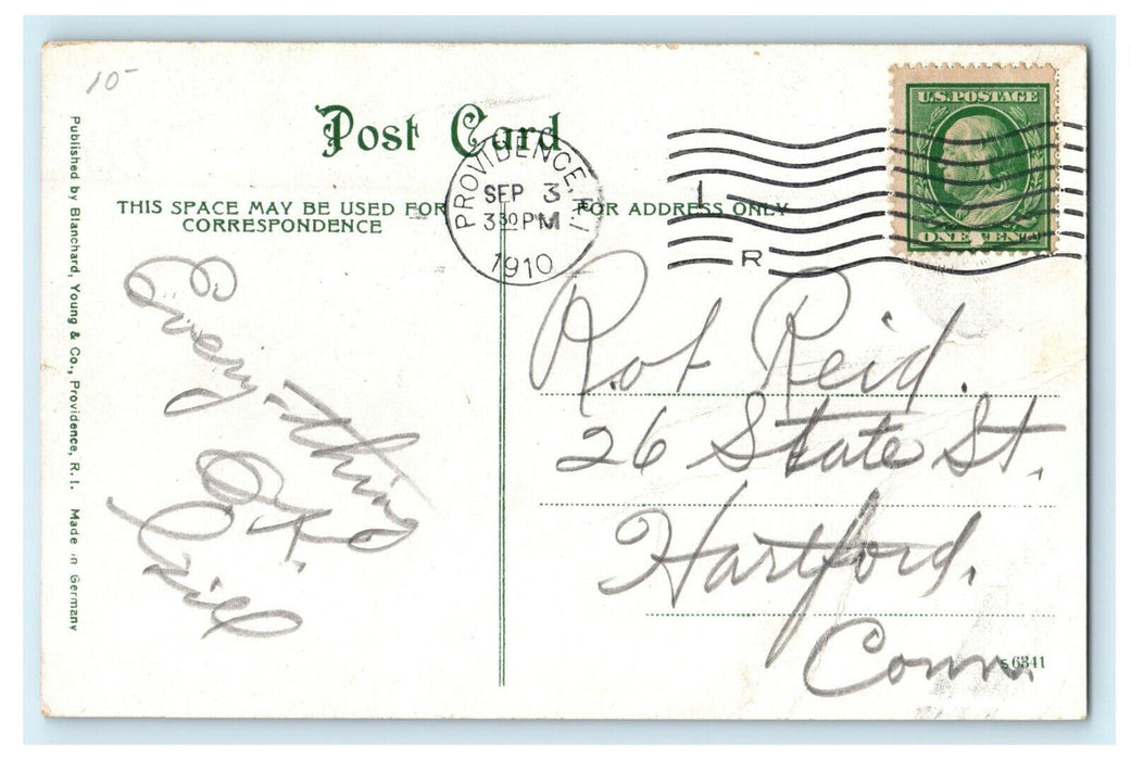 1910 Dorrance St. Showing City Hall Providence Rhode Island RI Postcard