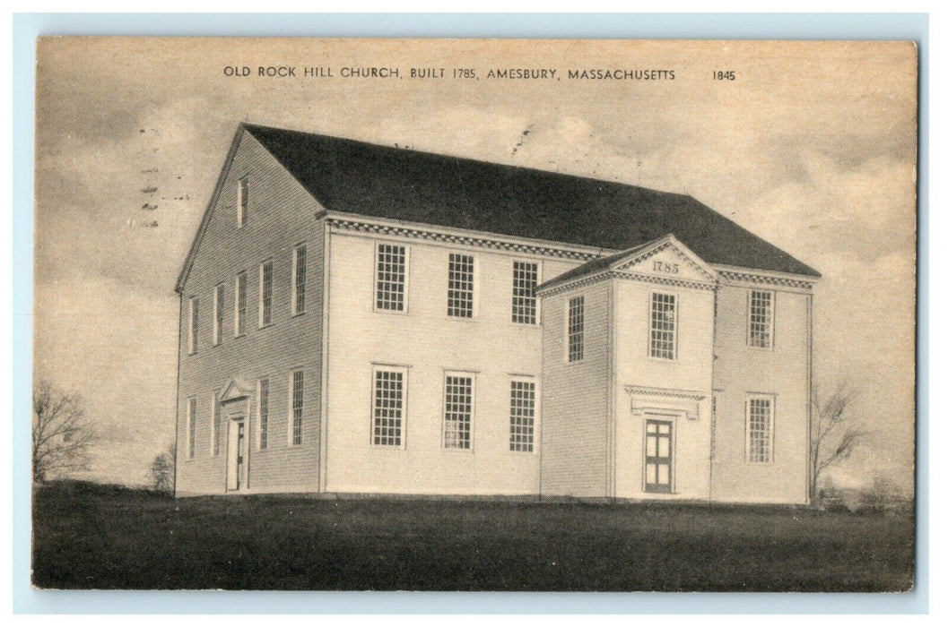 1942 Old Rock Hill Church Amesbury Massachusetts MA Posted Vintage Postcard