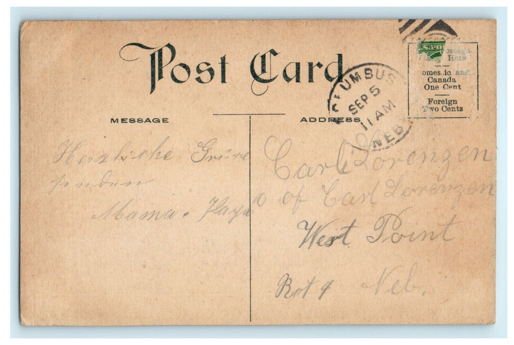 Shell Creek Mill Dam Columbus Nebraska 1910 Vintage Antique Postcard