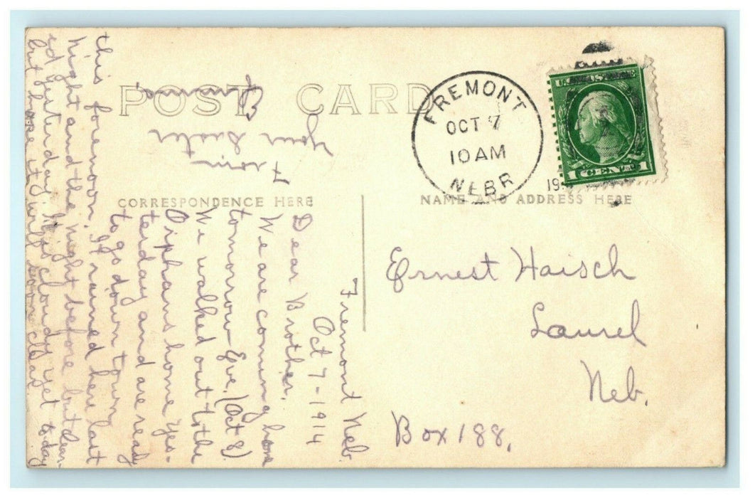 Court House Fremont Nebraska RPPC Photo 1910 Laurel Vintage Antique Postcard