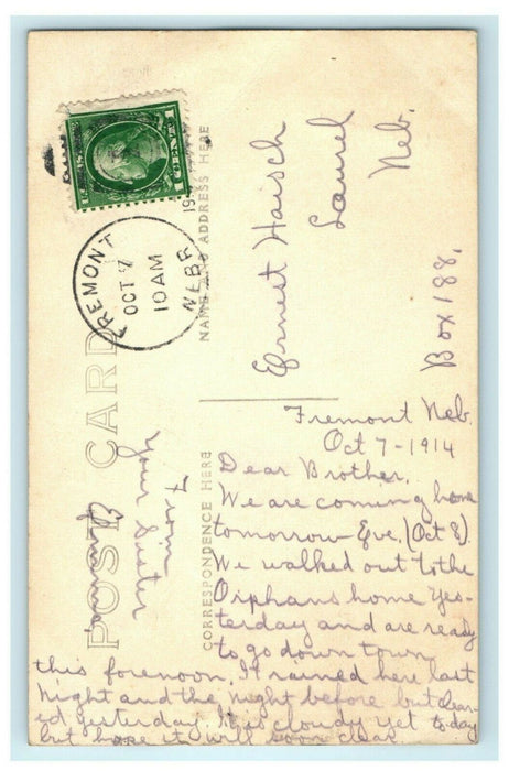 Court House Fremont Nebraska RPPC Photo 1910 Laurel Vintage Antique Postcard