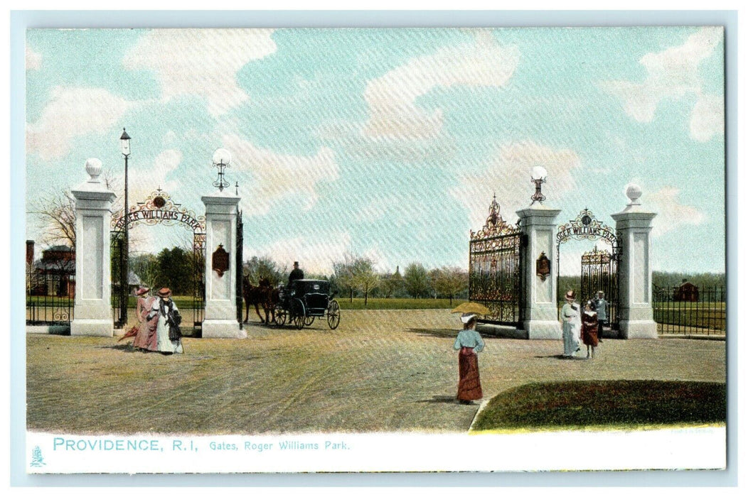 1911 Roger William Park Gates, Providence Rhode Island RI Tuck Antique Postcard