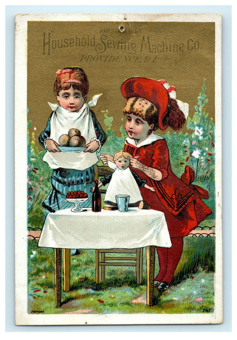 c1880's Sewing Machine Co. Providence RI Doll Children Advertising Trade Card