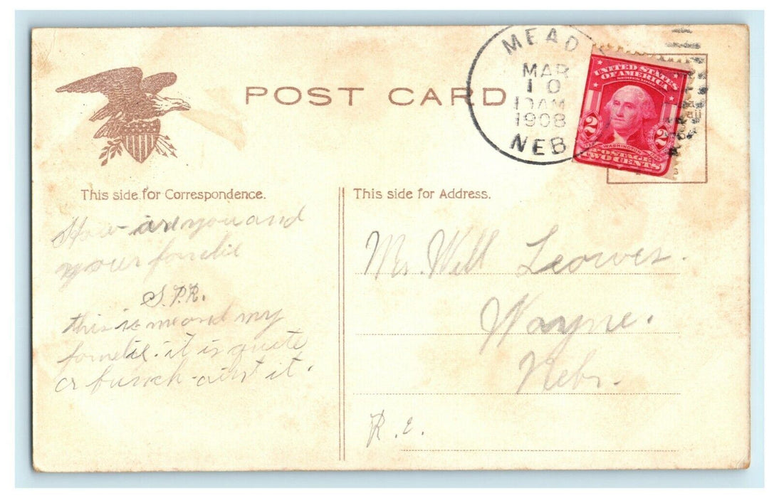 Four Queens and Jack 1908 Mead Nebraska Wayne Vintage Antique Postcard