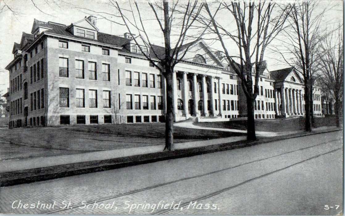 1913 Chestnut St. School, Springfield, Massachusetts MA Unposted Postcard