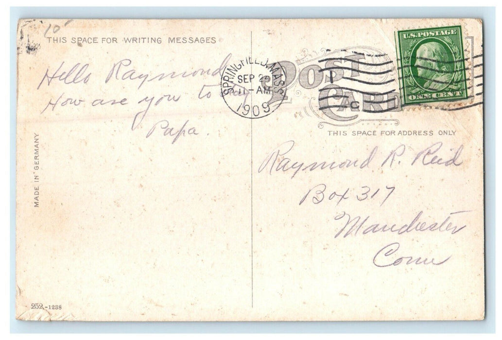 1909 The Flying Squadron Fire Fighters Springfield Massachusetts MA Postcard