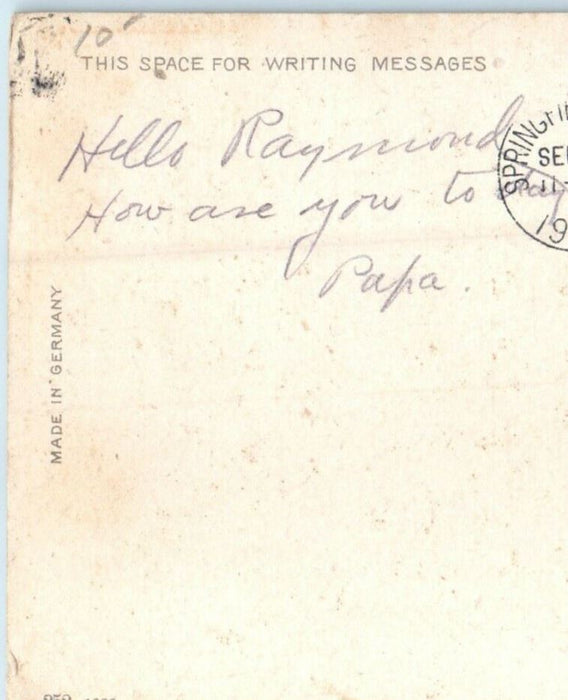 1909 The Flying Squadron Fire Fighters Springfield Massachusetts MA Postcard
