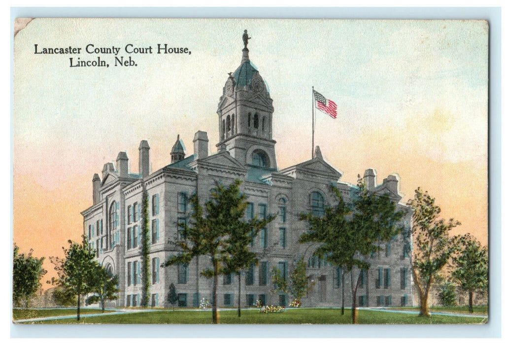 Lancaster County Court House Lincoln Nebraska Unposted Vintage Antique Postcard