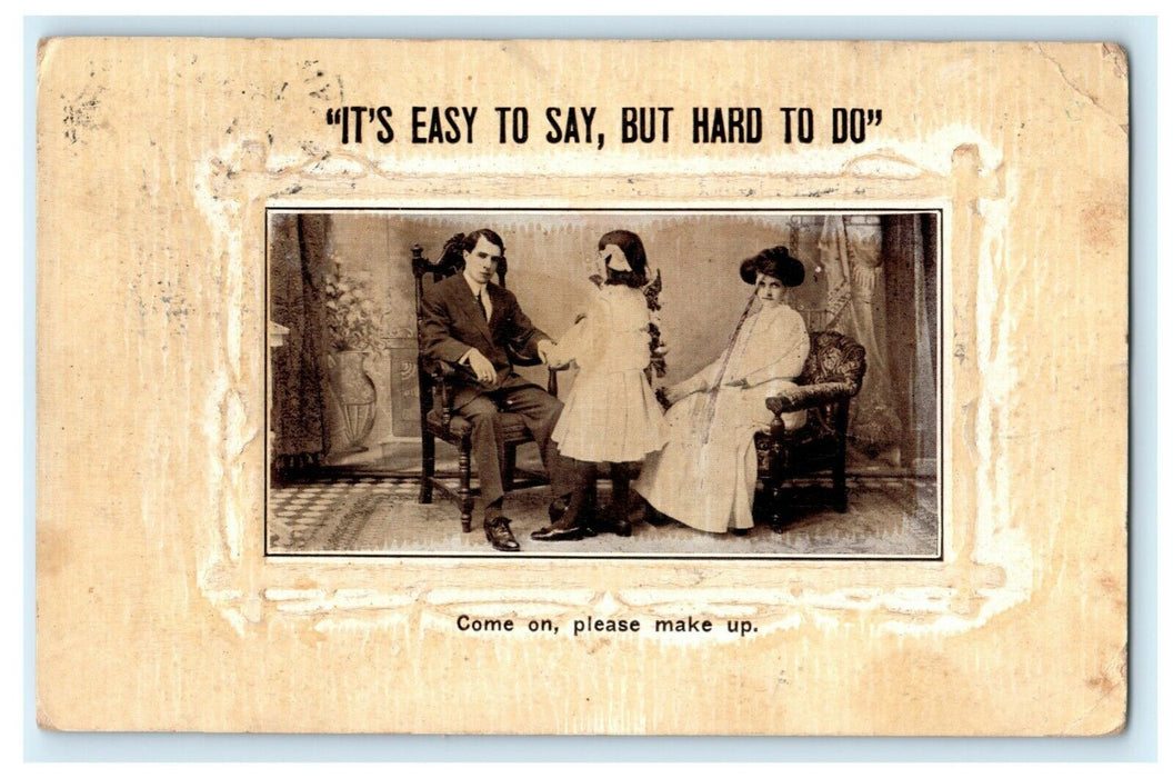Easy to Say Woman Child Victorian Hair Chair 1911 Waynesboro PA Antique Postcard