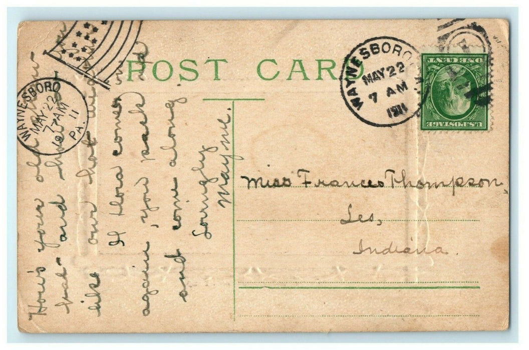 Easy to Say Woman Child Victorian Hair Chair 1911 Waynesboro PA Antique Postcard