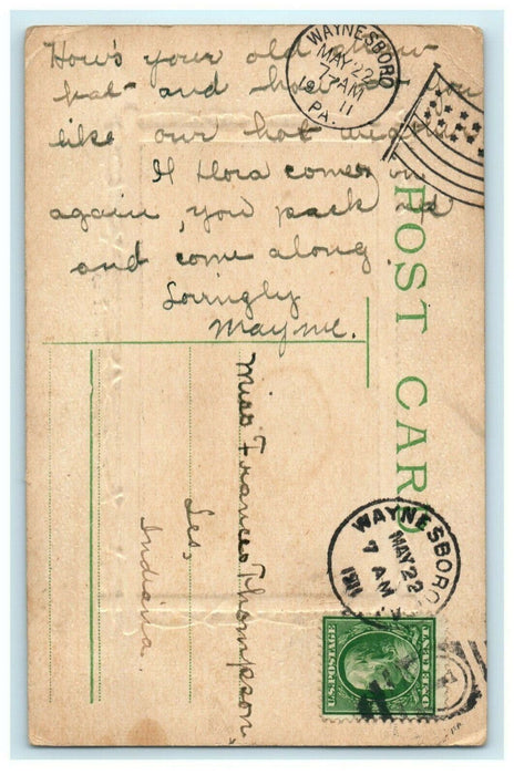 Easy to Say Woman Child Victorian Hair Chair 1911 Waynesboro PA Antique Postcard