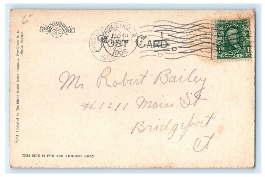 1906 Steamer "Providence" Providence, Rhode Island RI Antique Postcard