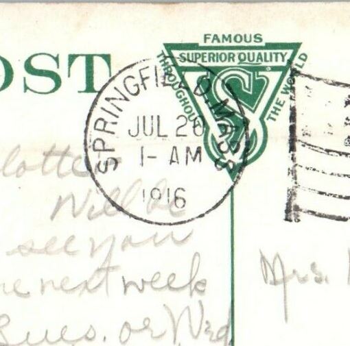 1916 Boat Landing Riverside Park Springfield Massachusetts MA Antique Postcard