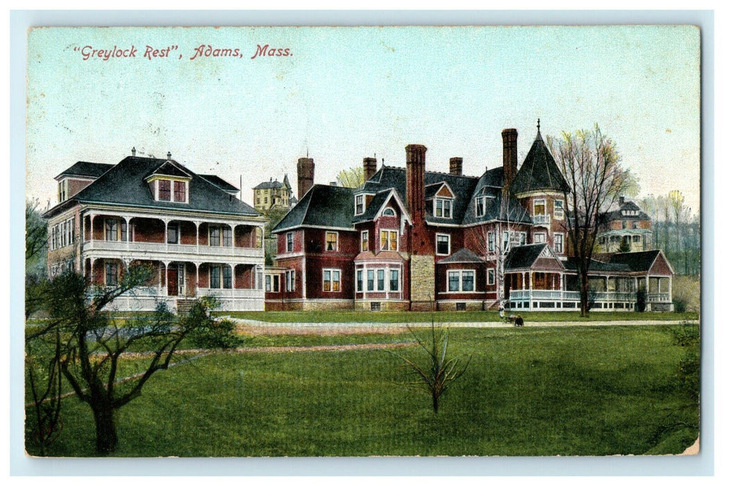 1908 Greylock Rest Adams Massachusetts MA Posted Antique Postcard