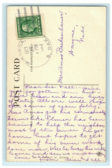 Dutch Kids Boy No Love Money Cute Miranda South Dakota 1913 Antique Postcard