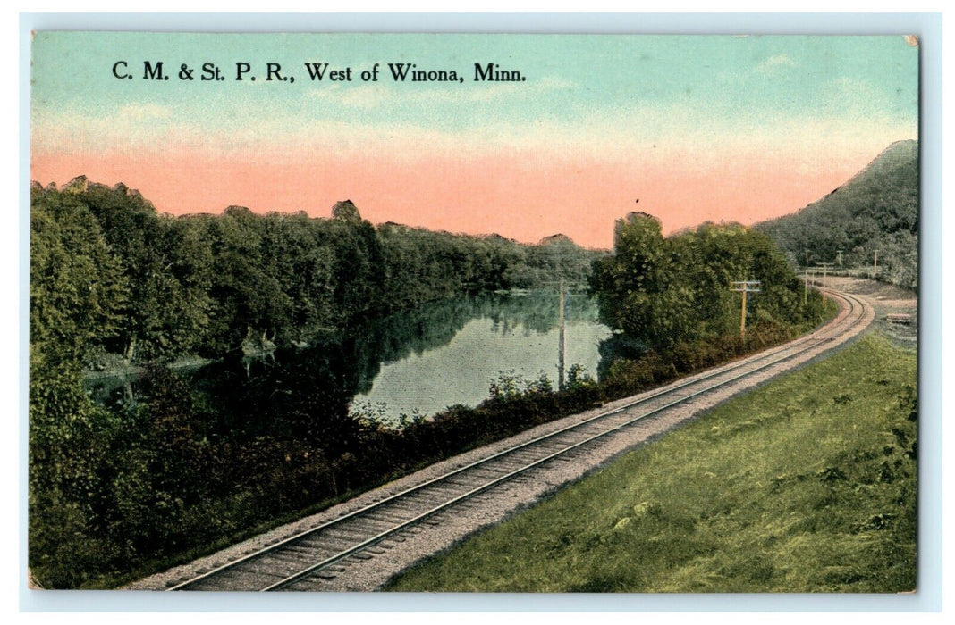 C.M. & St. P.R., West of Winona Minnesota Unposted Vintage Antique Postcard