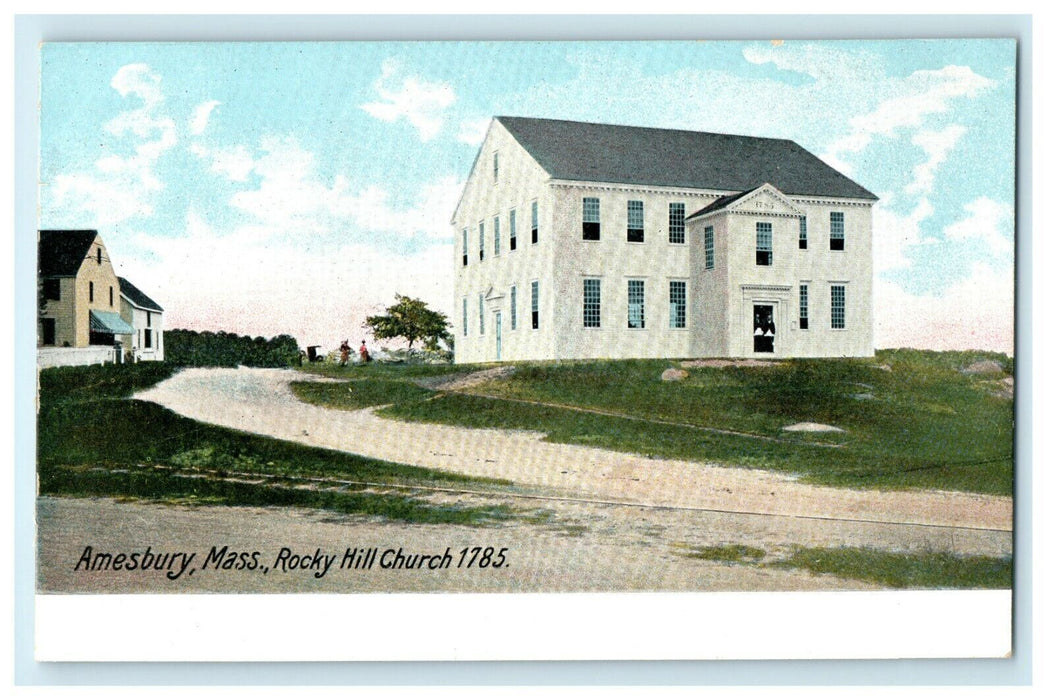 Amesbury Massachusetts Rocky Hill Church 1785 MA Undivided Back Postcard