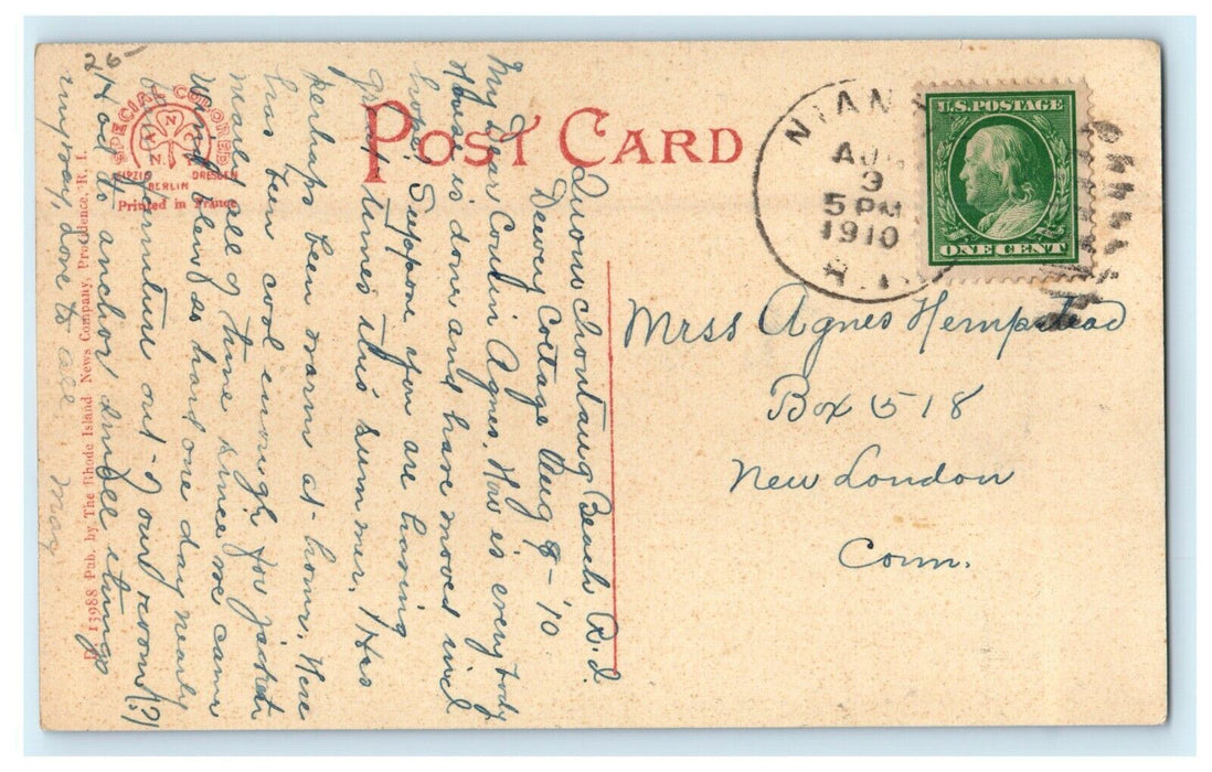 1910 Cottages on the Point, Quonochontaug, Rhode Island RI Postcard