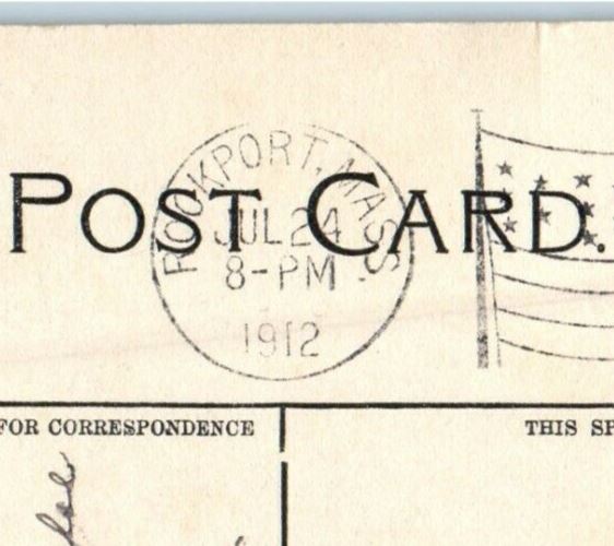 1912 Surf Halibut Point Big Rocks Pigeon Cove Massachusetts MA Antique Postcard