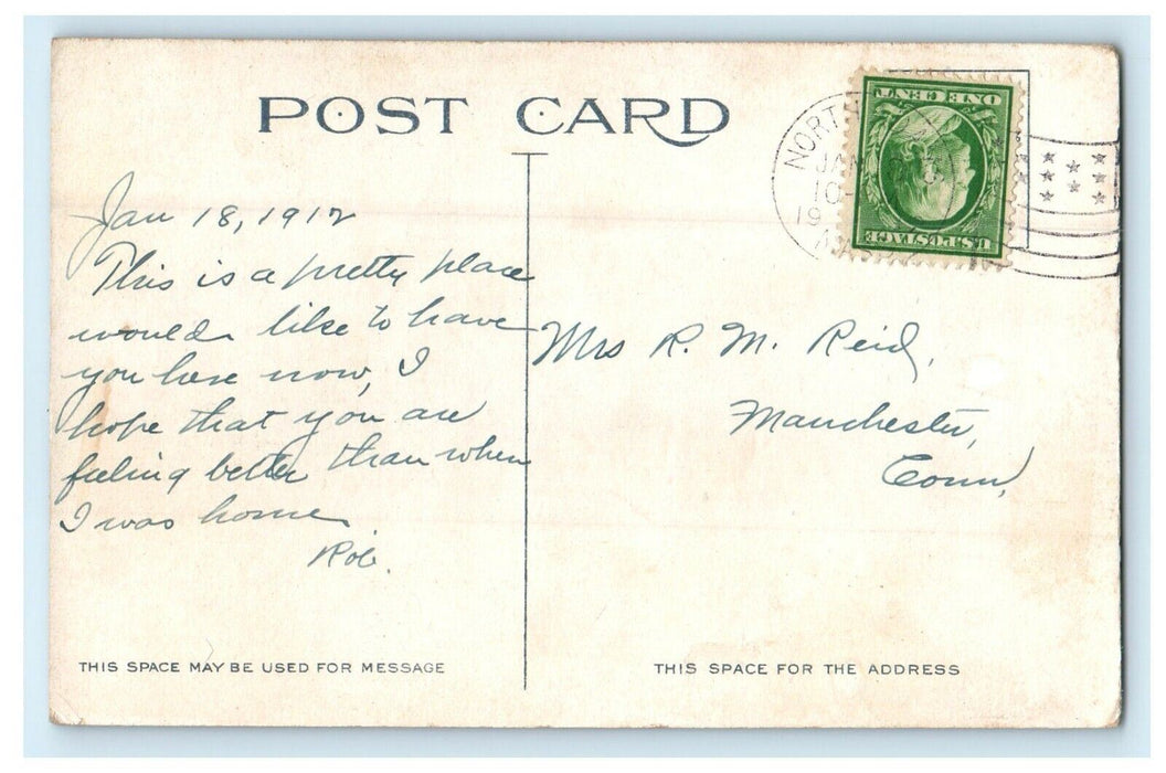 1912 View Of Windsor Lake North Adams Massachusetts MA Posted Antique Postcard