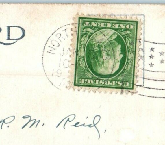 1912 View Of Windsor Lake North Adams Massachusetts MA Posted Antique Postcard